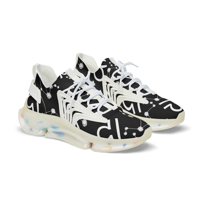 Men's Mesh Sneakers, Libra Zodiac Sign, AOP, Black