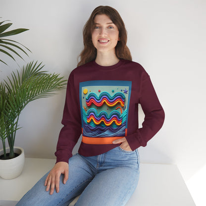 Unisex Heavy Blend™ Crewneck Sweatshirt, Water Painting, Aquarius Zodiac Design