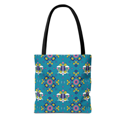 Tote Bag (AOP), Libra, Zodiac v1, Flower Pattern