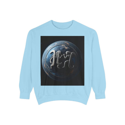 Garment-Dyed Sweatshirt, Unisex, Space Symbol Design, Gemini
