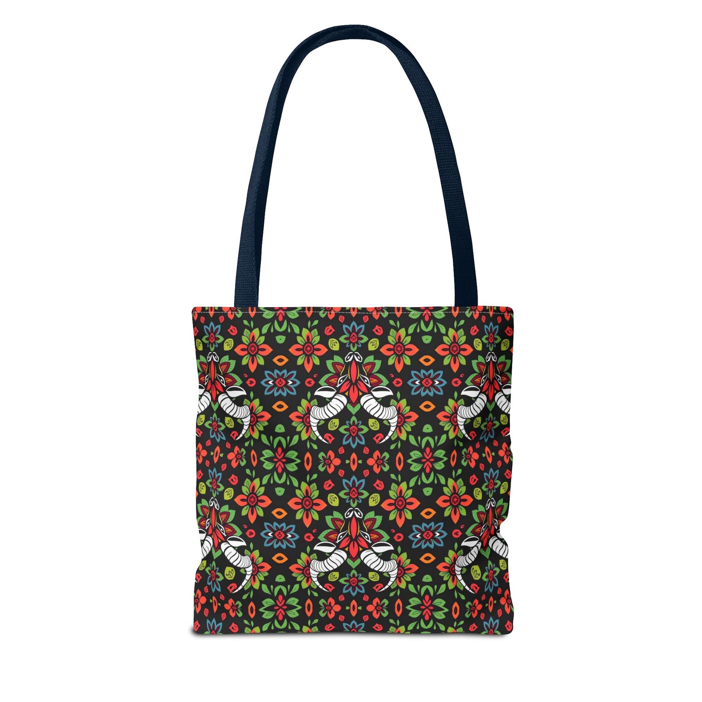 Tote Bag (AOP), Taurus, Zodiac v1, Flower Pattern