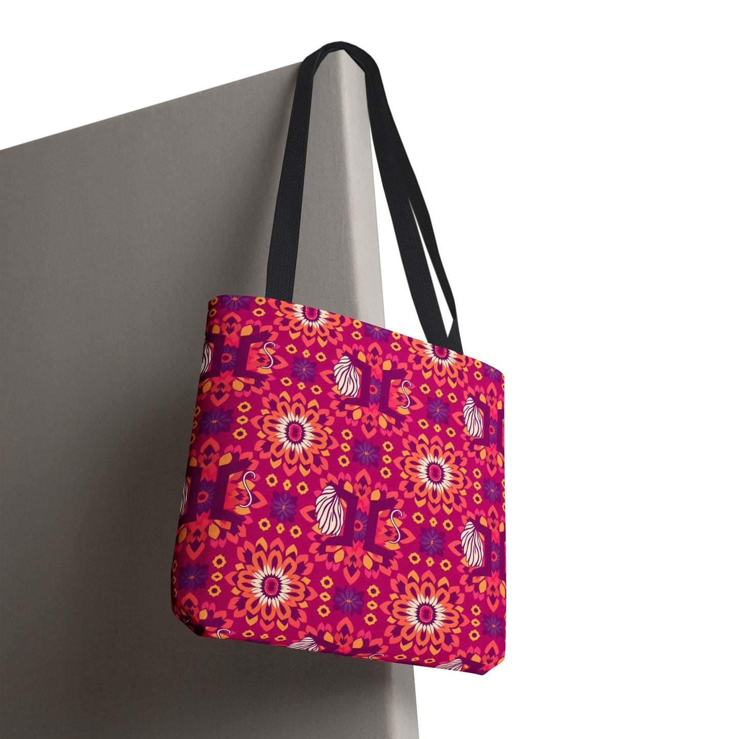 Tote Bag (AOP), Gemini, Zodiac v1, Flower Pattern