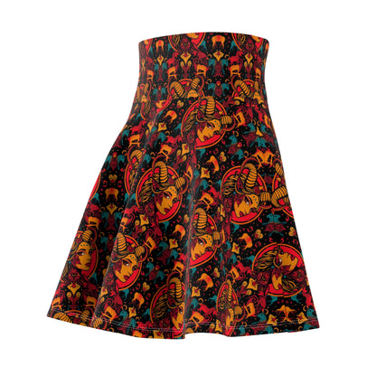Women's Skater Skirt, (AOP), Taurus, Zodiac v3, Sexy Pattern