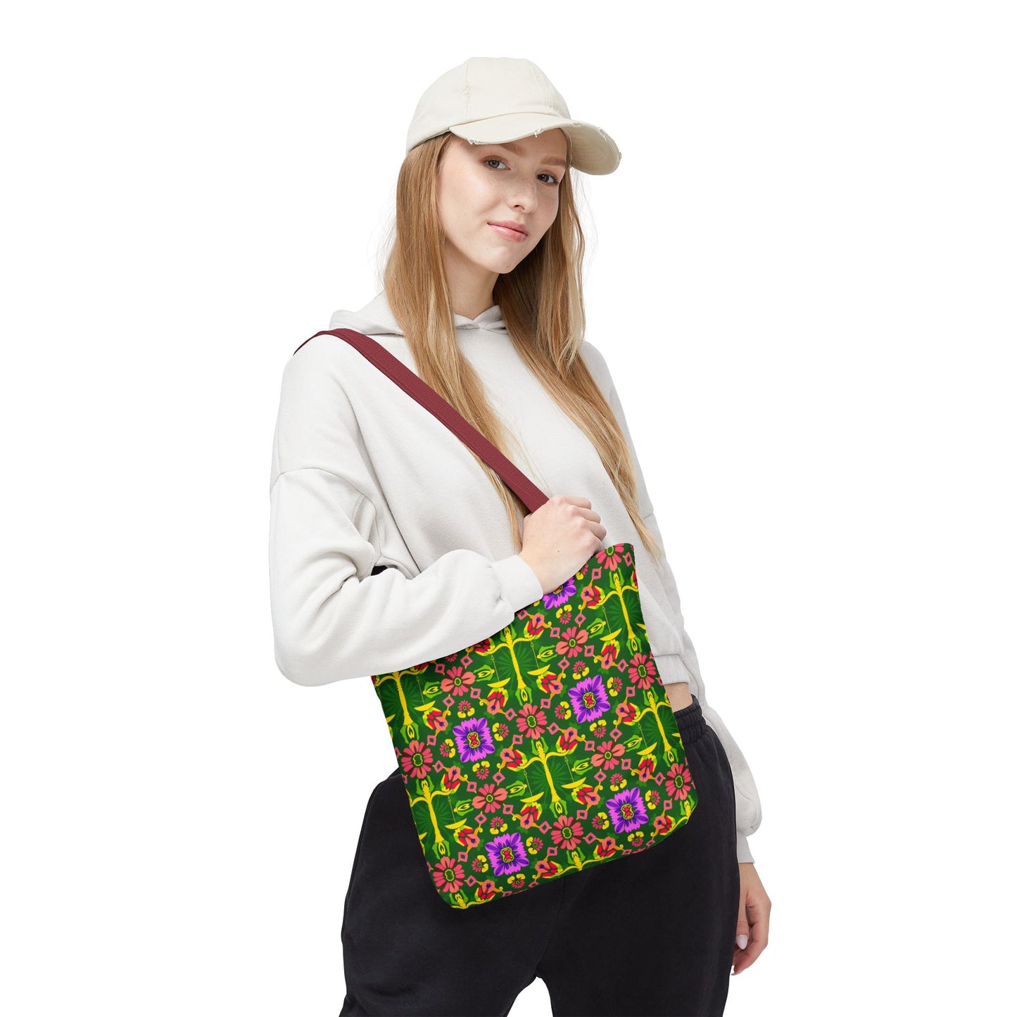 Tote Bag (AOP), Libra, Zodiac, Flower Pattern