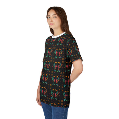 Unisex Cut & Sew T-Shirt, AOP, Pisces, Zodiac, Pattern