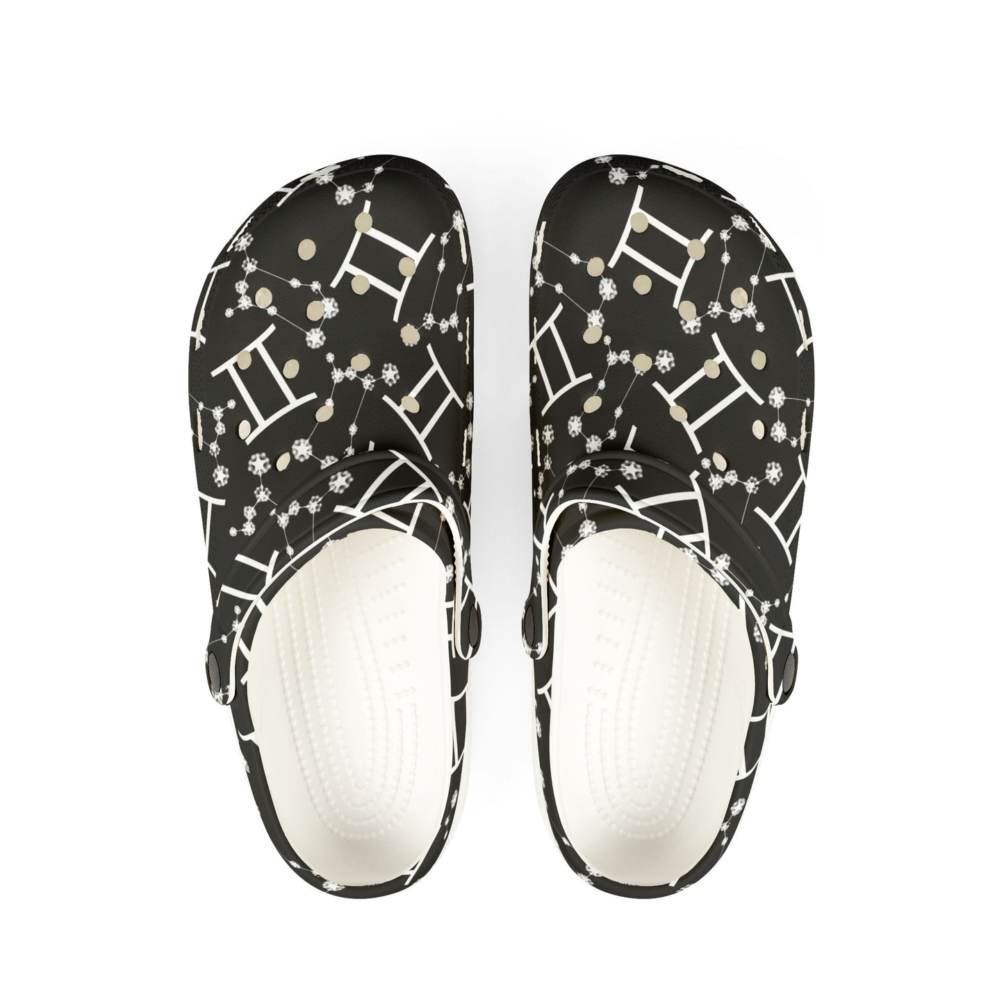 EVA Foam Rubber Shoes (AOP), Material 100% EVA, Gemini Zodiac Design