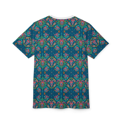 Unisex Cut & Sew T-Shirt, (AOP), Taurus, Zodiac v2, Jewels Pattern