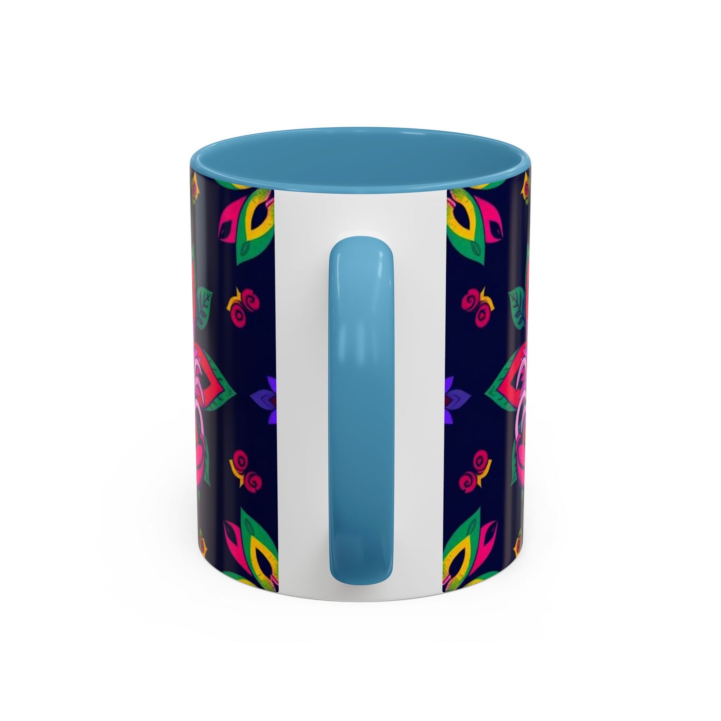 Accent Coffee Mug, Scorpio, Zodiac v4. Flower Pattern, (11, 15oz)