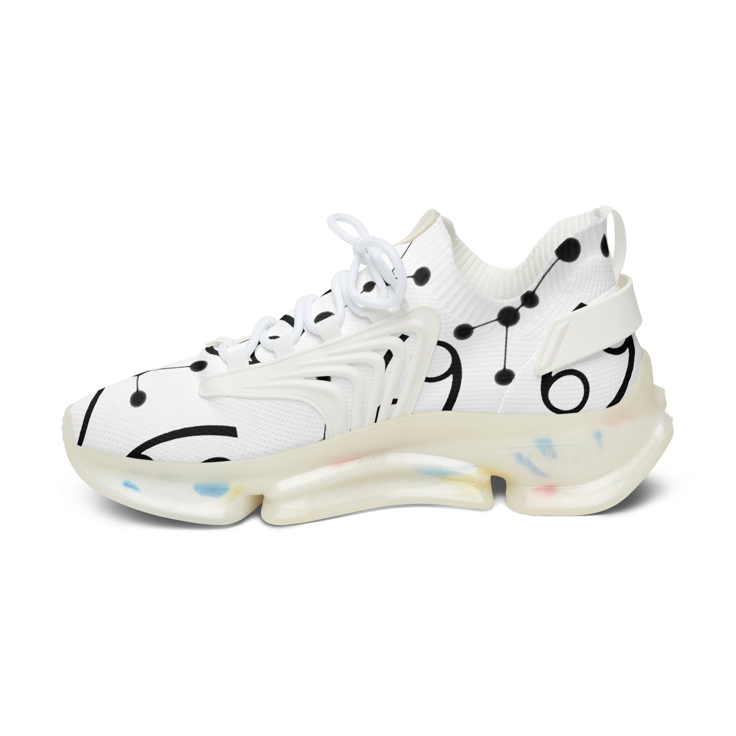 Women's Mesh Sneakers, Constellation & Symbol, Cancer Zodiac Sign, AOP