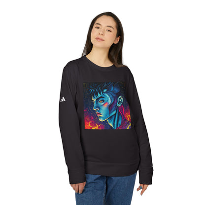 Adidas, Unisex Fleece Crewneck Sweatshirt, Pisces, Pop Art, Zodiac