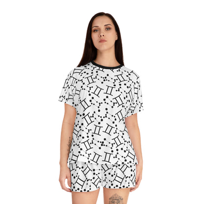 Women's Short Pajama Set Gemini Zodiac Sign (AOP)