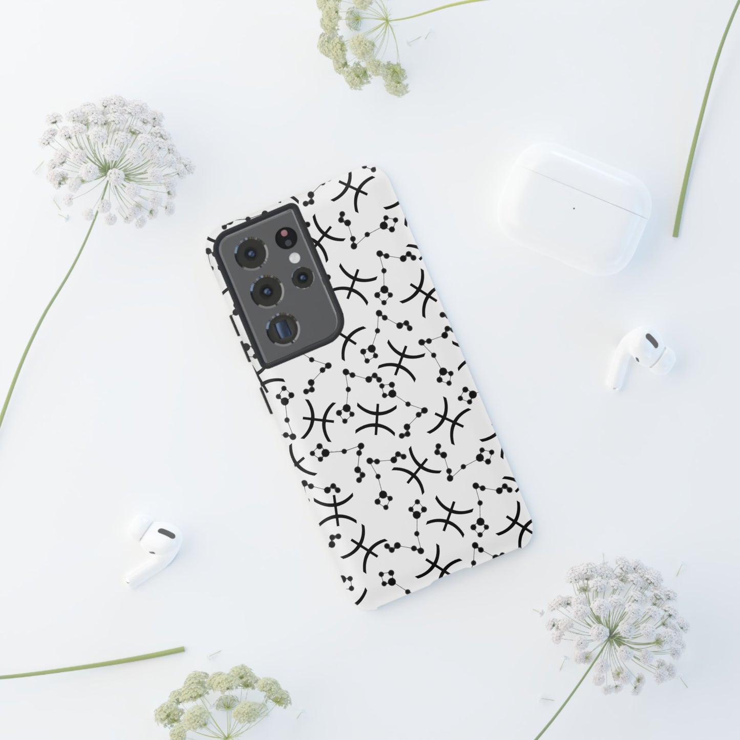 Tough Cases with the Pisces Zodiac sign for iPhone, Samsung Galaxy, and Google Pixel devices