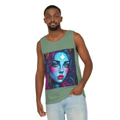Unisex Garment-Dyed, Tank Top, Gemini, Pop Art, 100% US cotton