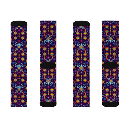 Sublimation Socks, Taurus, Zodiac, Jewel Pattern