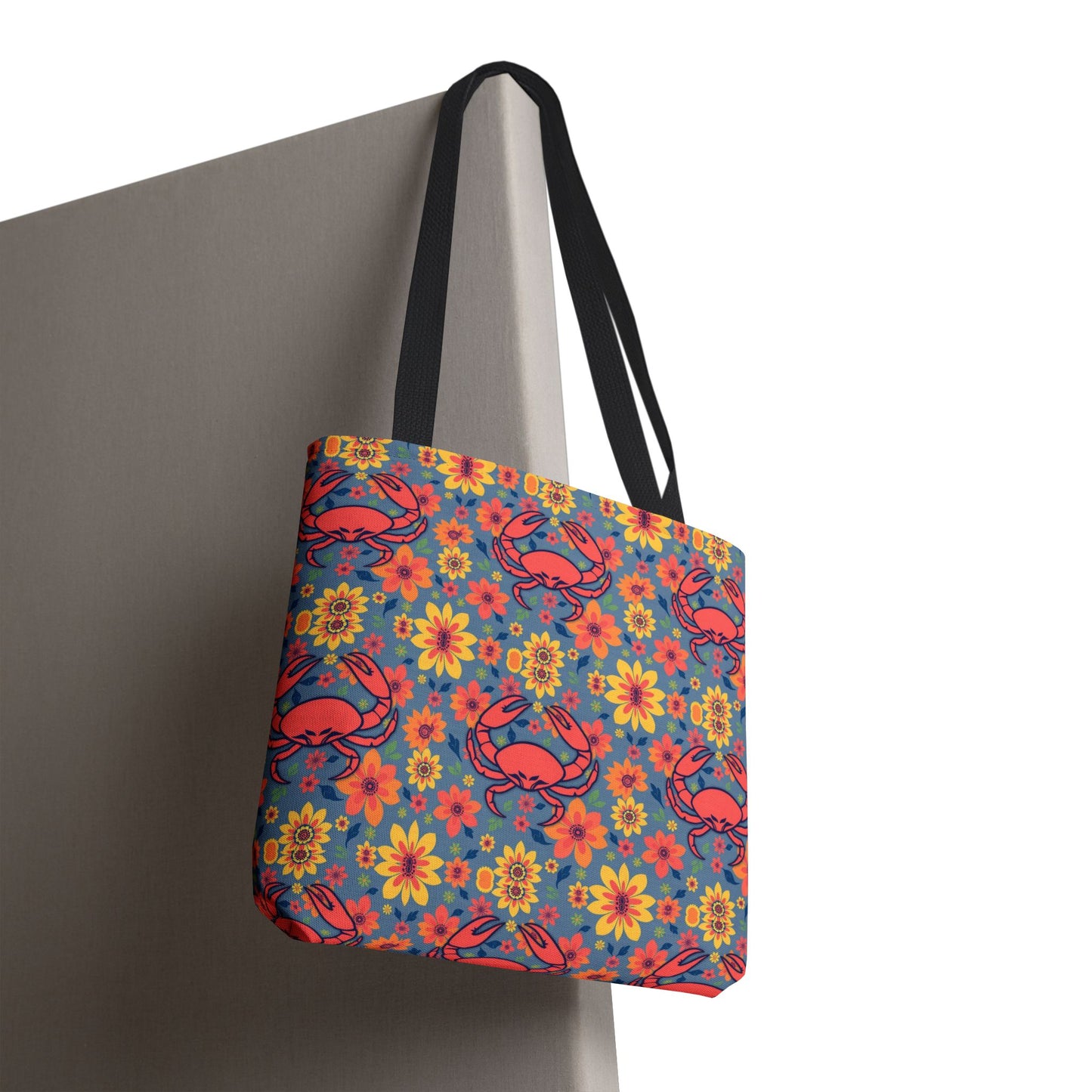 Tote Bag, (AOP), Cancer, Zodiac v3, Flower Pattern