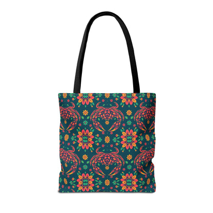 Tote Bag (AOP), Cancer, Zodiac v2, Flower Pattern