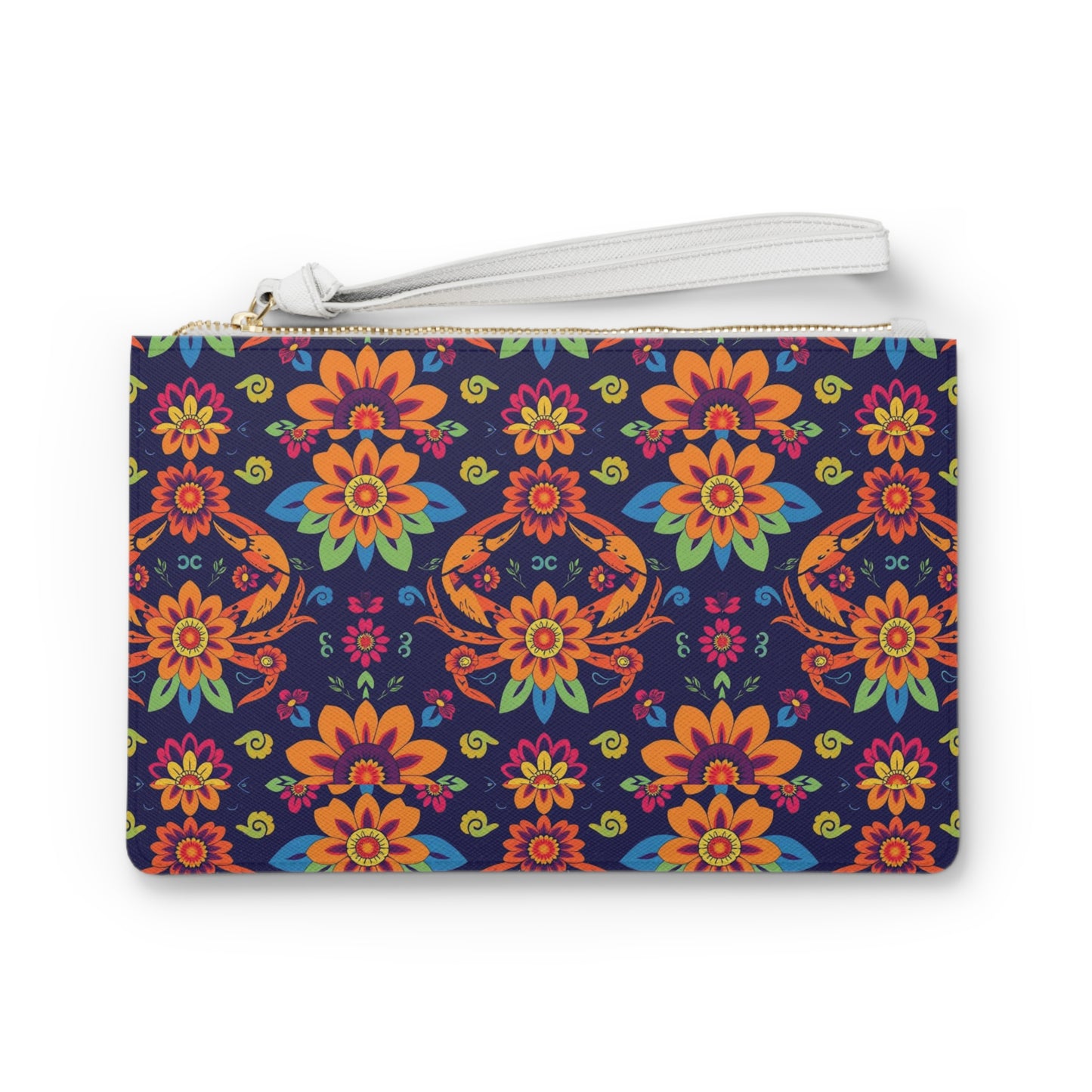 Clutch Bag, Cancer, Zodiac v4, Flower Pattern