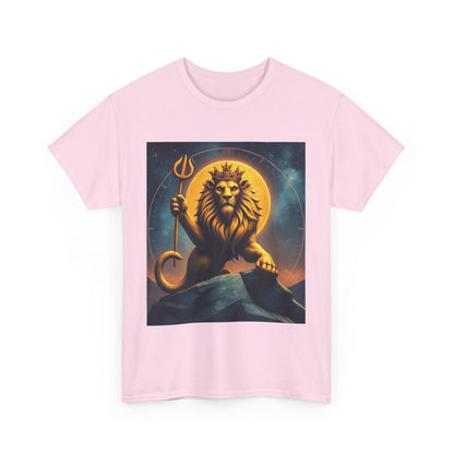 Unisex Heavy Cotton T-Shirt, King of Lion v3, Leo Zodiac Design