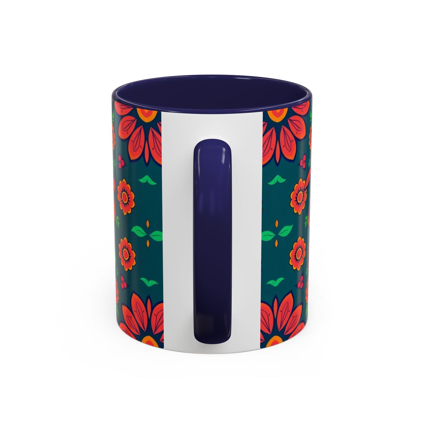 Accent Coffee Mug, Leo, Zodiac v1, Flower Pattern, (11, 15oz)