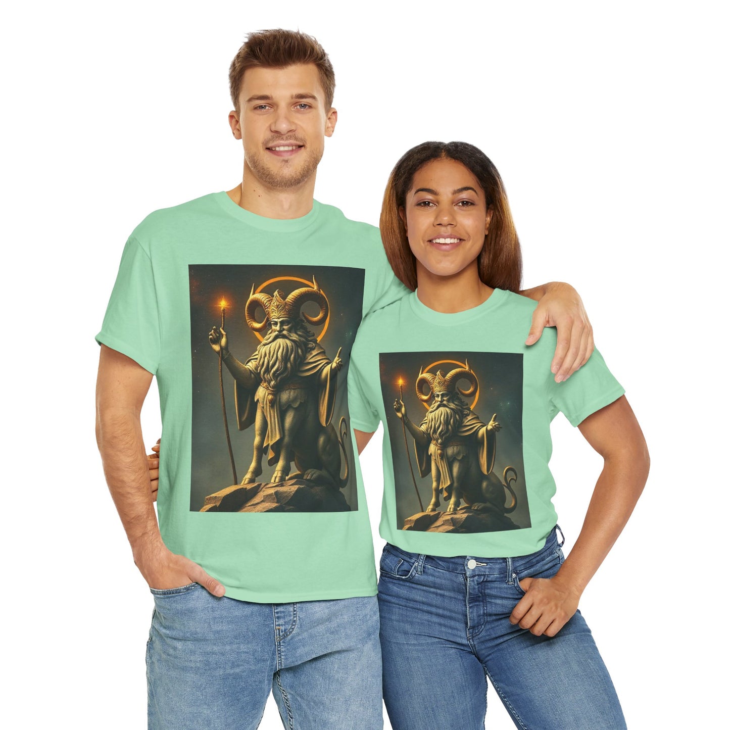 Unisex Heavy Cotton T-Shirt, Taurus God v1, Zodiac Design