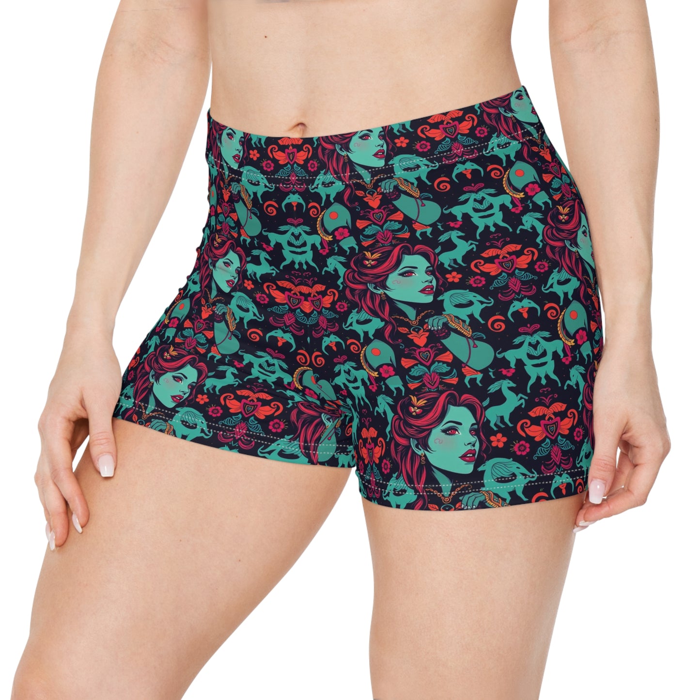 Women's Shorts, (AOP), Virgo, Zodiac, Sexy Pattern