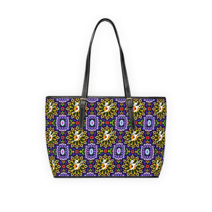 Leather Shoulder Bag, Sagittarius, Zodiac v2, Flower Pattern