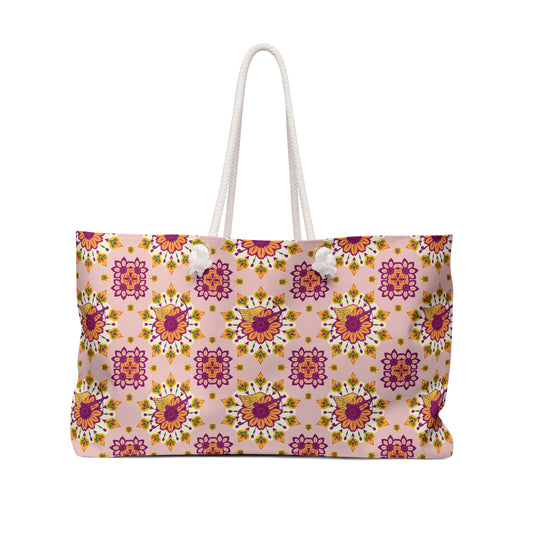 Weekender Bag, Sagittarius, Zodiac v4, Flower Pattern