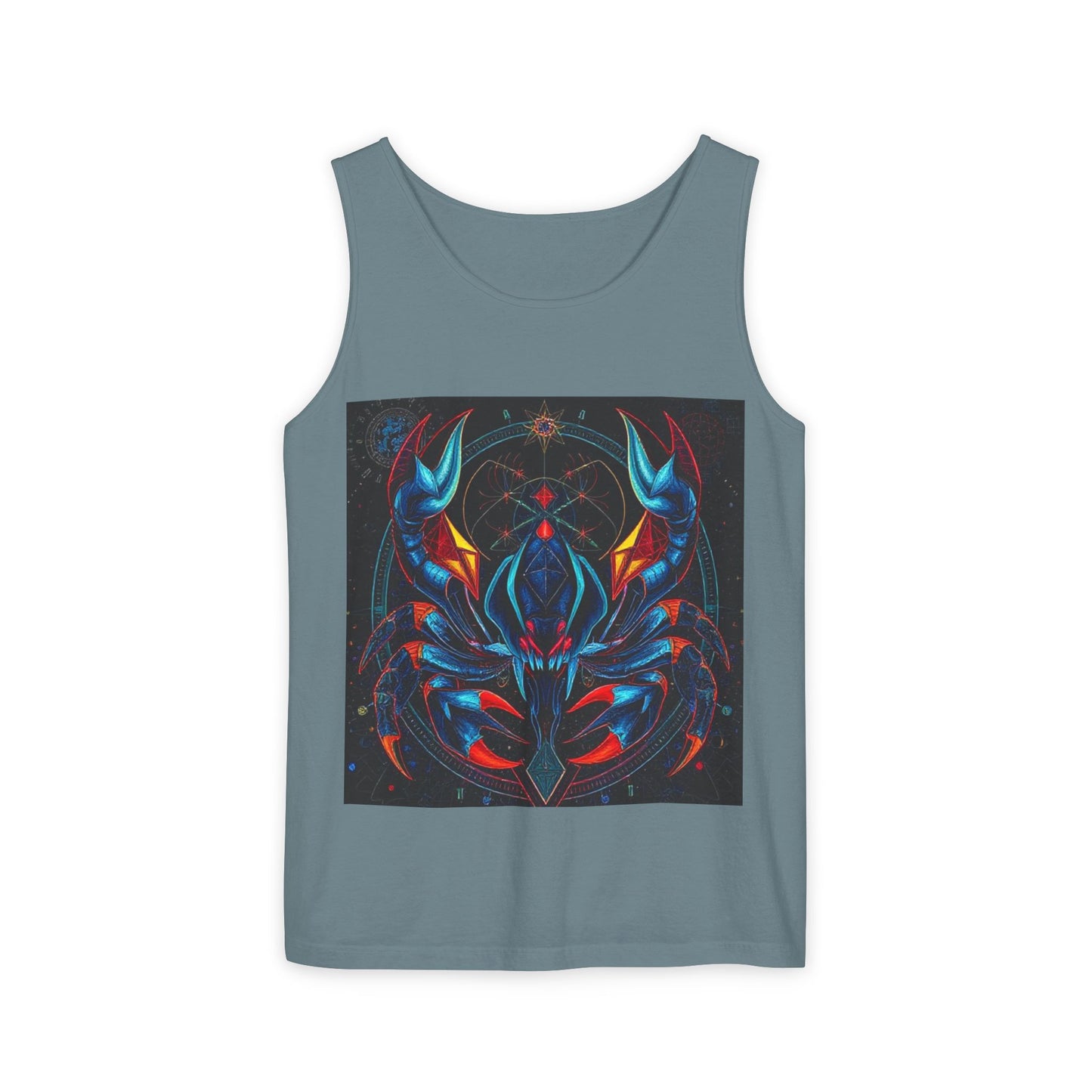 Unisex Garment-Dyed, Tank Top, Scorpio Design, Pop Art v1, 100% US cotton