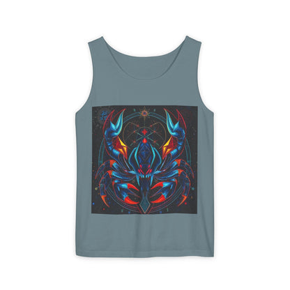 Unisex Garment-Dyed, Tank Top, Scorpio Design, Pop Art v1, 100% US cotton