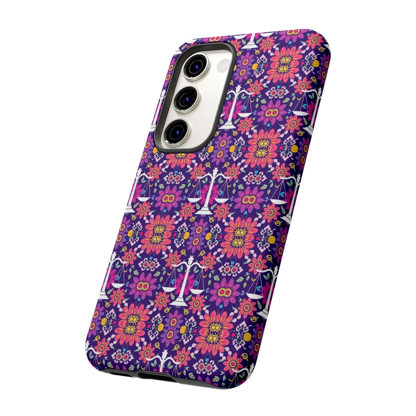 Tough Cases, Libra, Zodiac v4, Flower Pattern