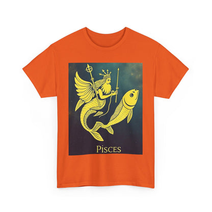 Unisex Heavy Cotton T-Shirt, Pisces Queen, Zodiac Design