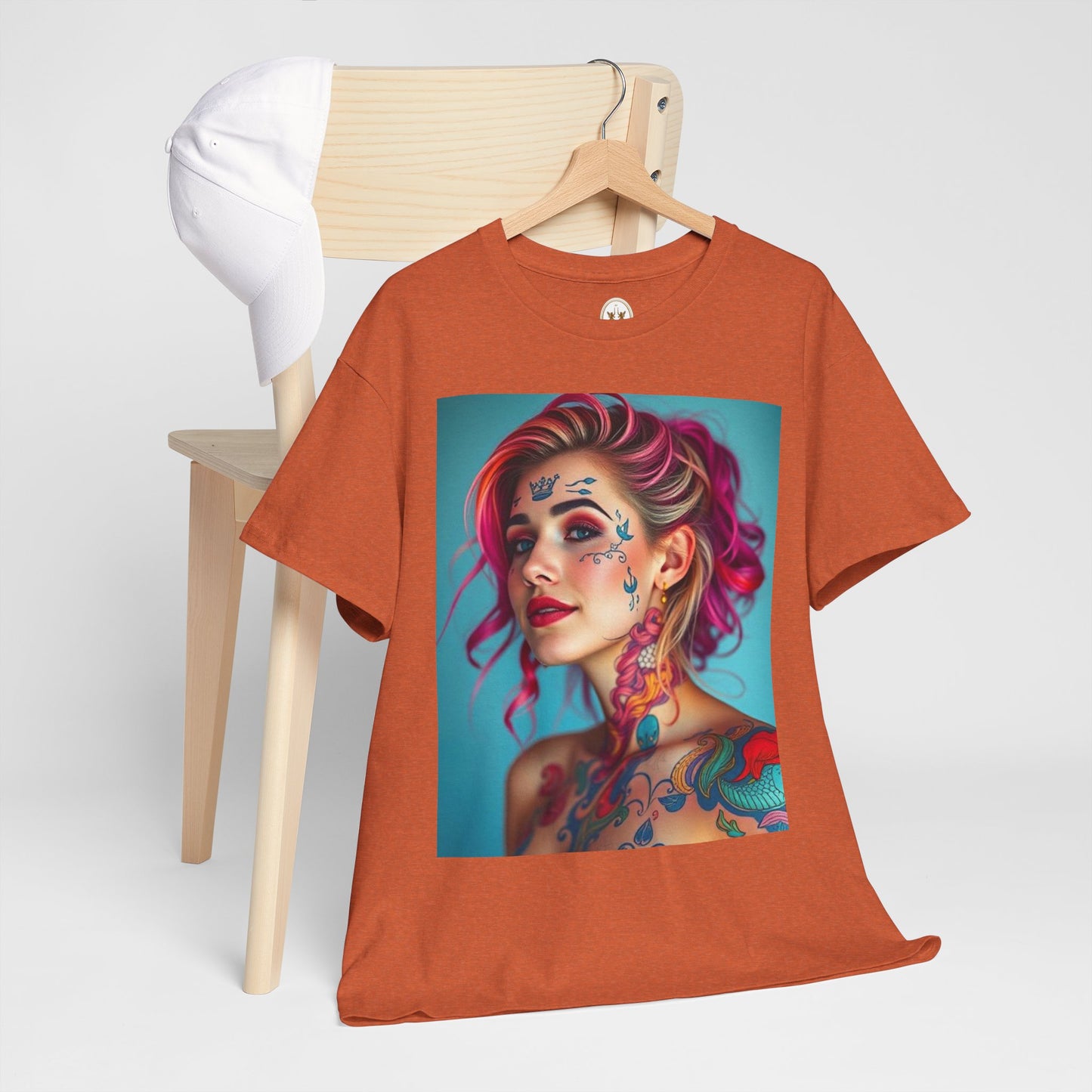 Unisex Heavy Cotton T-Shirt, Pisces, Zodiac v3, Sexy Art