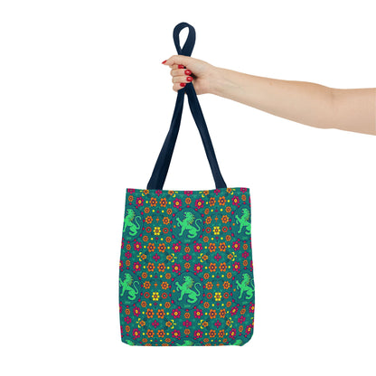 Tote Bag, (AOP), Leo, Zodiac v3, Flower Pattern