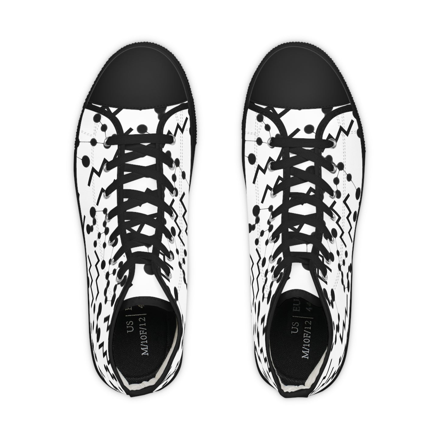 Men's High Top Sneakers, Breathable polyester canvas, Aquarius Zodiac Design