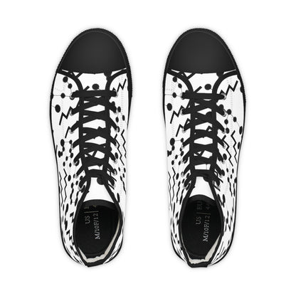 Men's High Top Sneakers, Breathable polyester canvas, Aquarius Zodiac Design
