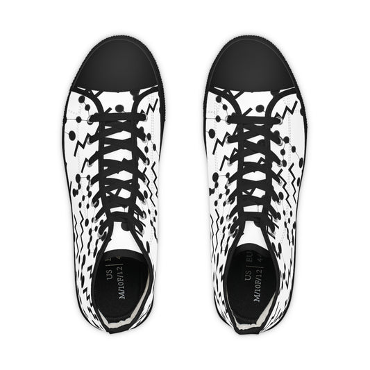 Men's High Top Sneakers, Breathable polyester canvas, Aquarius Zodiac Design