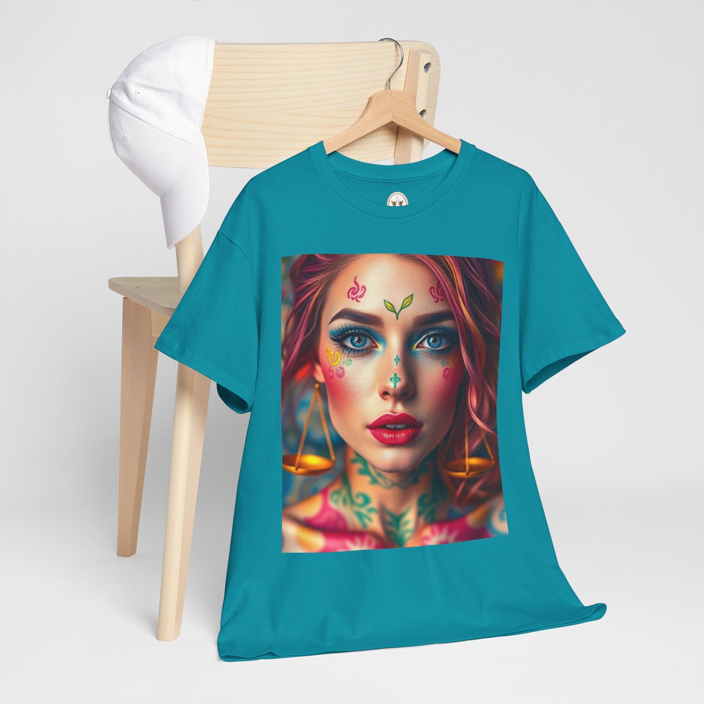 Unisex Heavy Cotton T-Shirt, Libra, Zodiac v1, Sexy Art