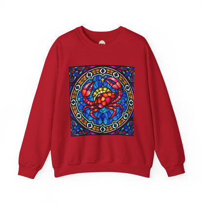 Unisex Heavy Blend™ Crewneck Sweatshirt, Glass 1, Cancer Zodiac Design