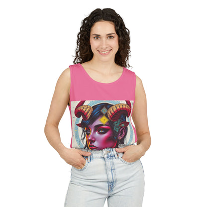 Unisex Garment-Dyed, Tank Top, Taurus Design, Pop Art v2, 100% US cotton