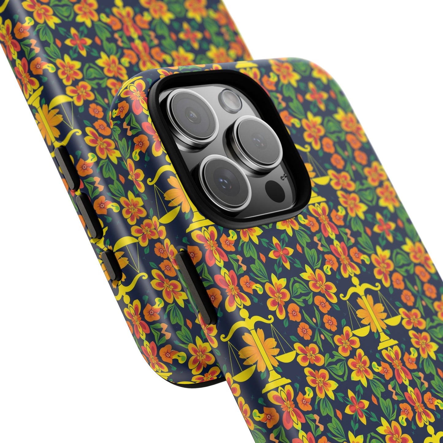 Tough Cases, Libra, Zodiac v3, Flower Pattern
