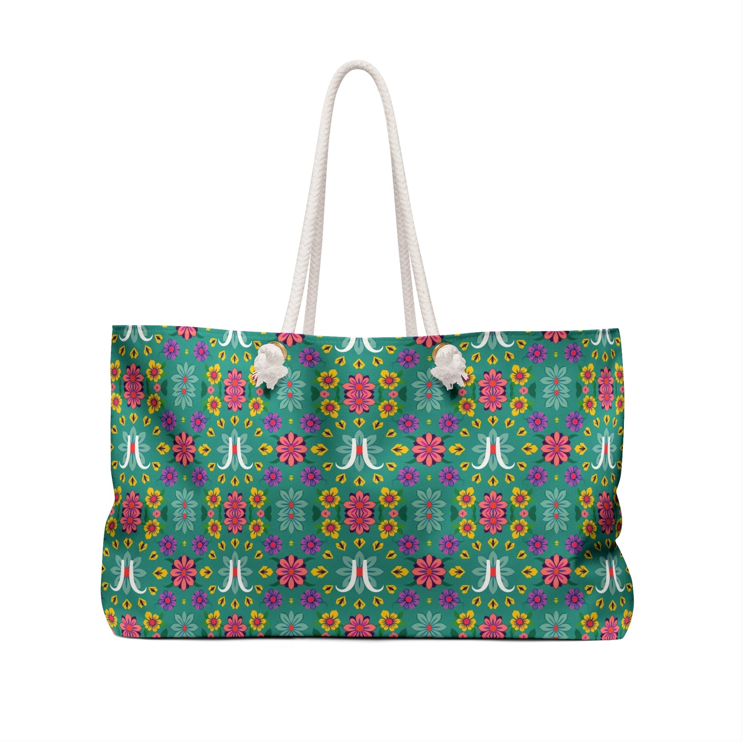 Weekender Bag, Aquarius, Zodiac v3, Flower Pattern