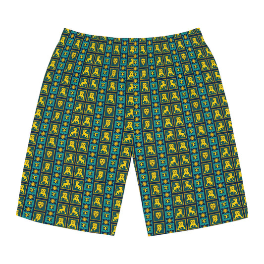 Men's Board Shorts, (AOP), Leo, Zodiac, Shape Pattern
