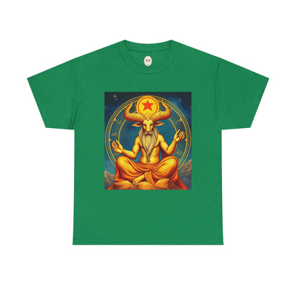 Unisex Heavy Cotton T-Shirt, Meditating Bull, Taurus Zodiac Design