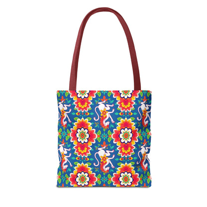 Tote Bag, (AOP), Virgo, Zodiac v2, Flower Pattern