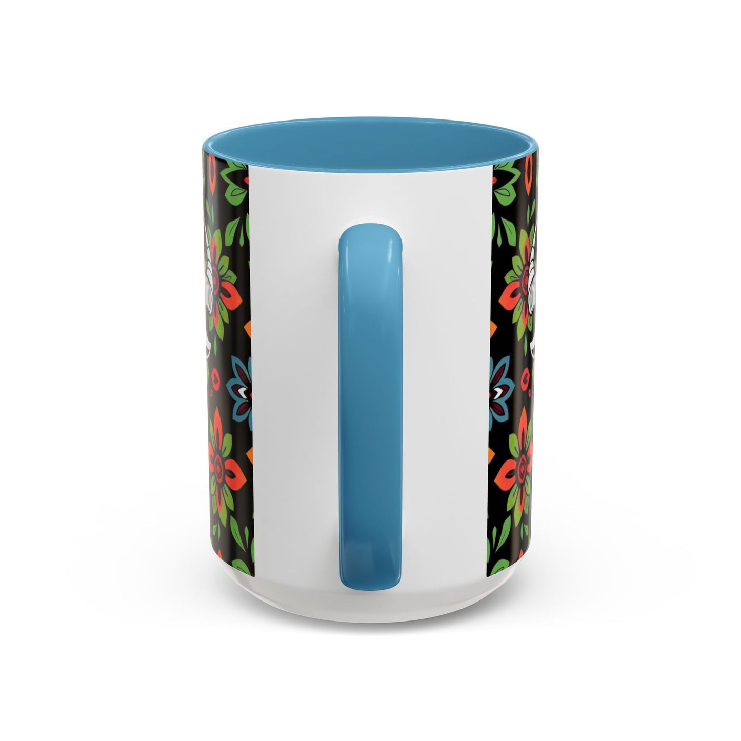 Accent Coffee Mug, Taurus, Zodiac v2. Flower Pattern, (11, 15oz)