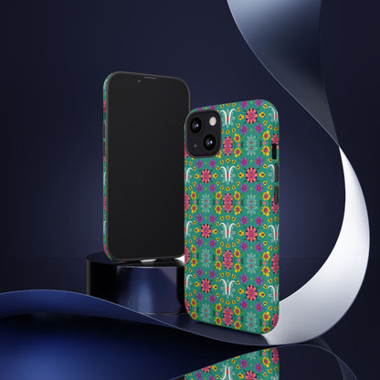Tough Cases, Aquarius, Zodiac v4, Flower Pattern