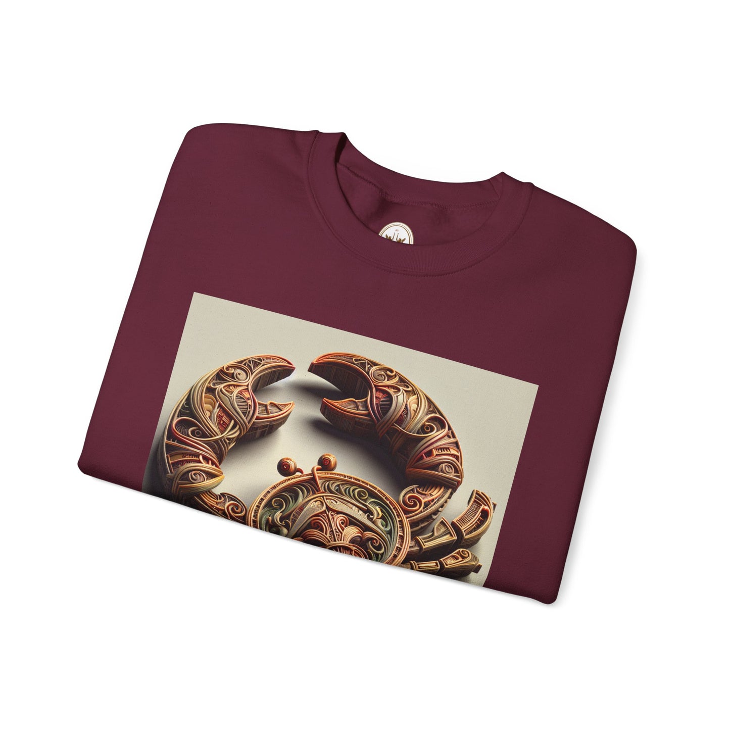 Unisex Heavy Blend™ Crewneck Sweatshirt, Crab Artifact, Cancer Zodiac Design
