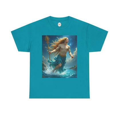Unisex Heavy Cotton T-Shirt, Realistic, Aquarius Zodiac Design