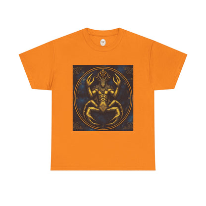 Unisex Heavy Cotton T-Shirt, Scorpion King 1v, Cancer Zodiac Design