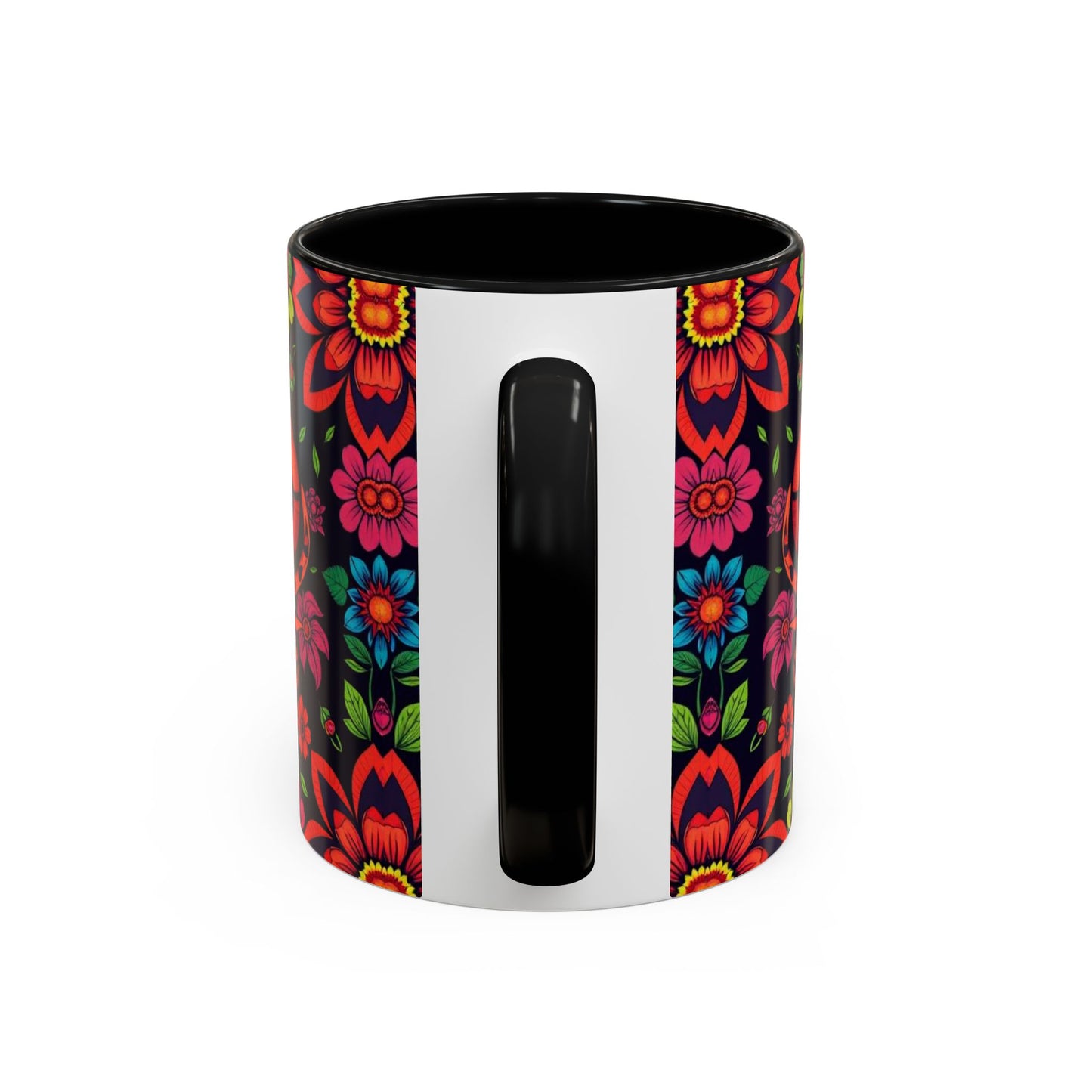 Accent Coffee Mug, Cancer, Zodiac v4, Flower Pattern, (11, 15oz)